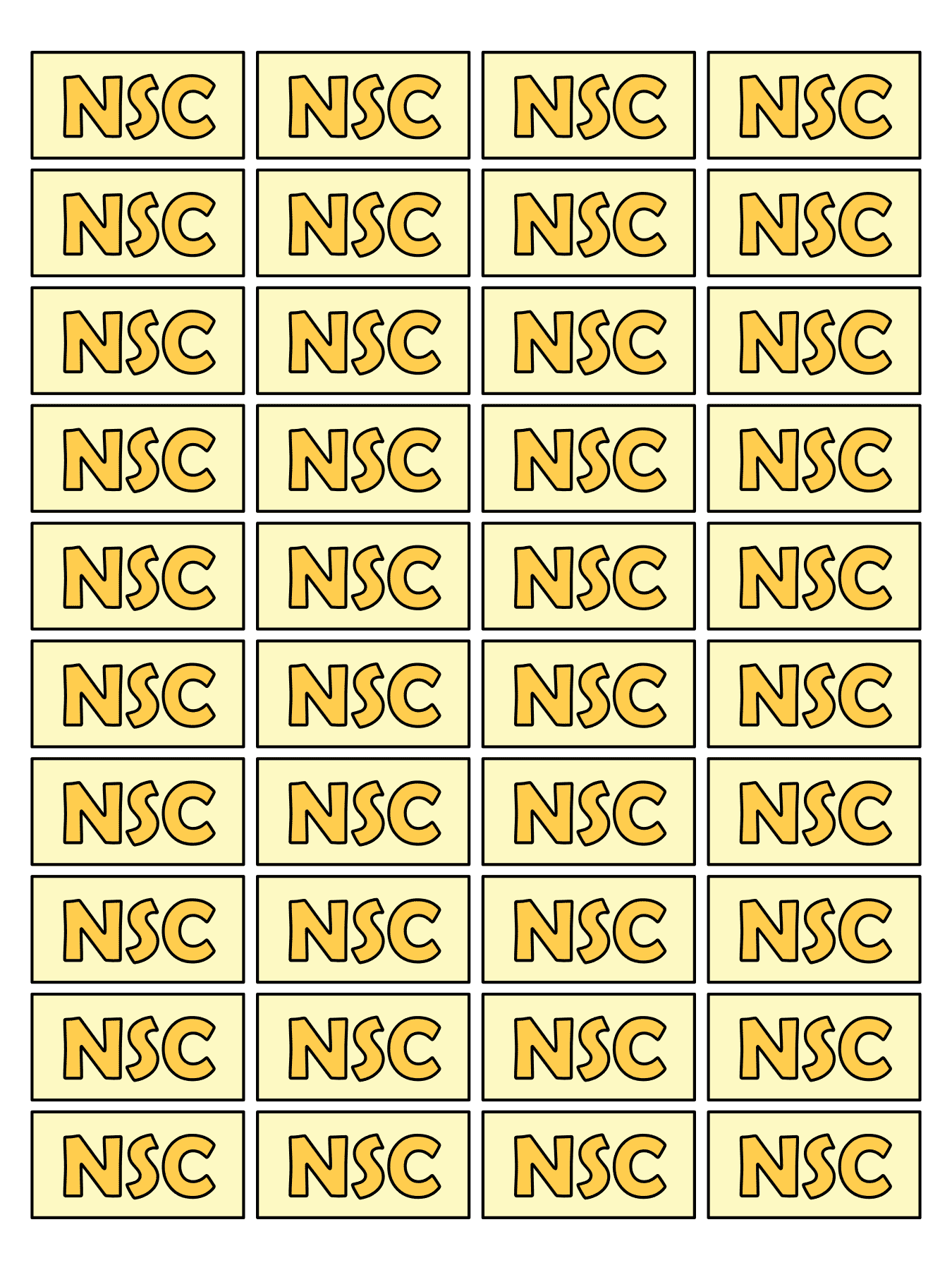 Rectangle label sheet example