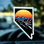 State of nevada white window cling