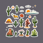 Sticker sheet of desert mpmoyqf